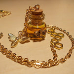 Honey Charm Bee Bottle Necklace