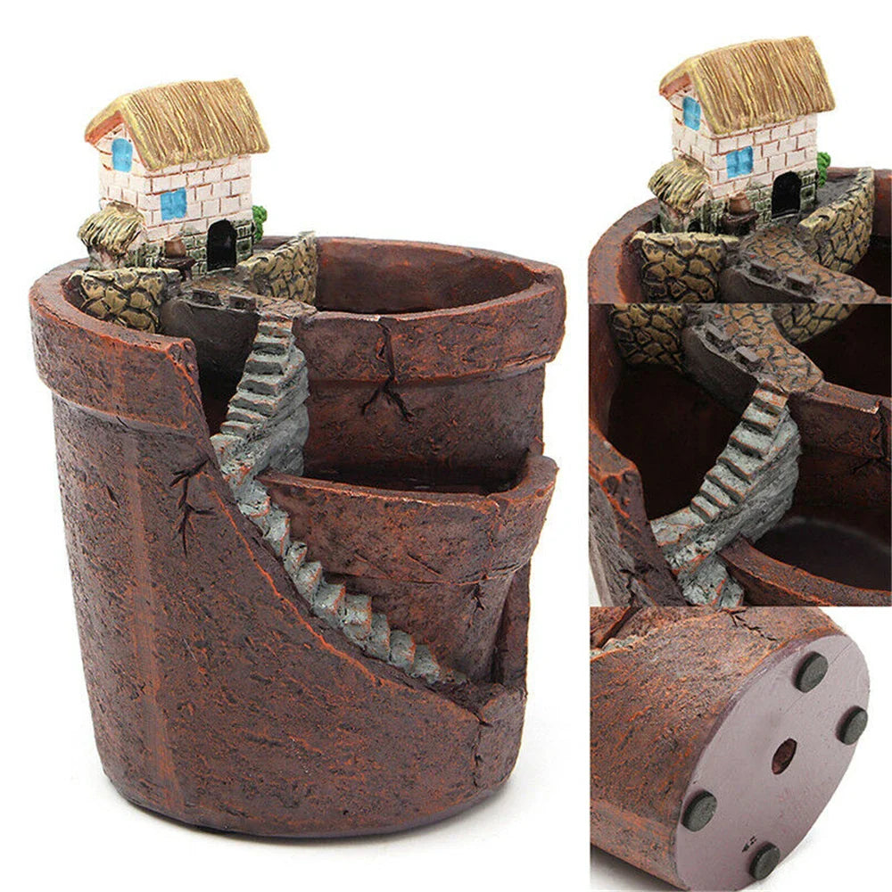 Mini Cottage Succulent Landscape Planter Pot - Image 7