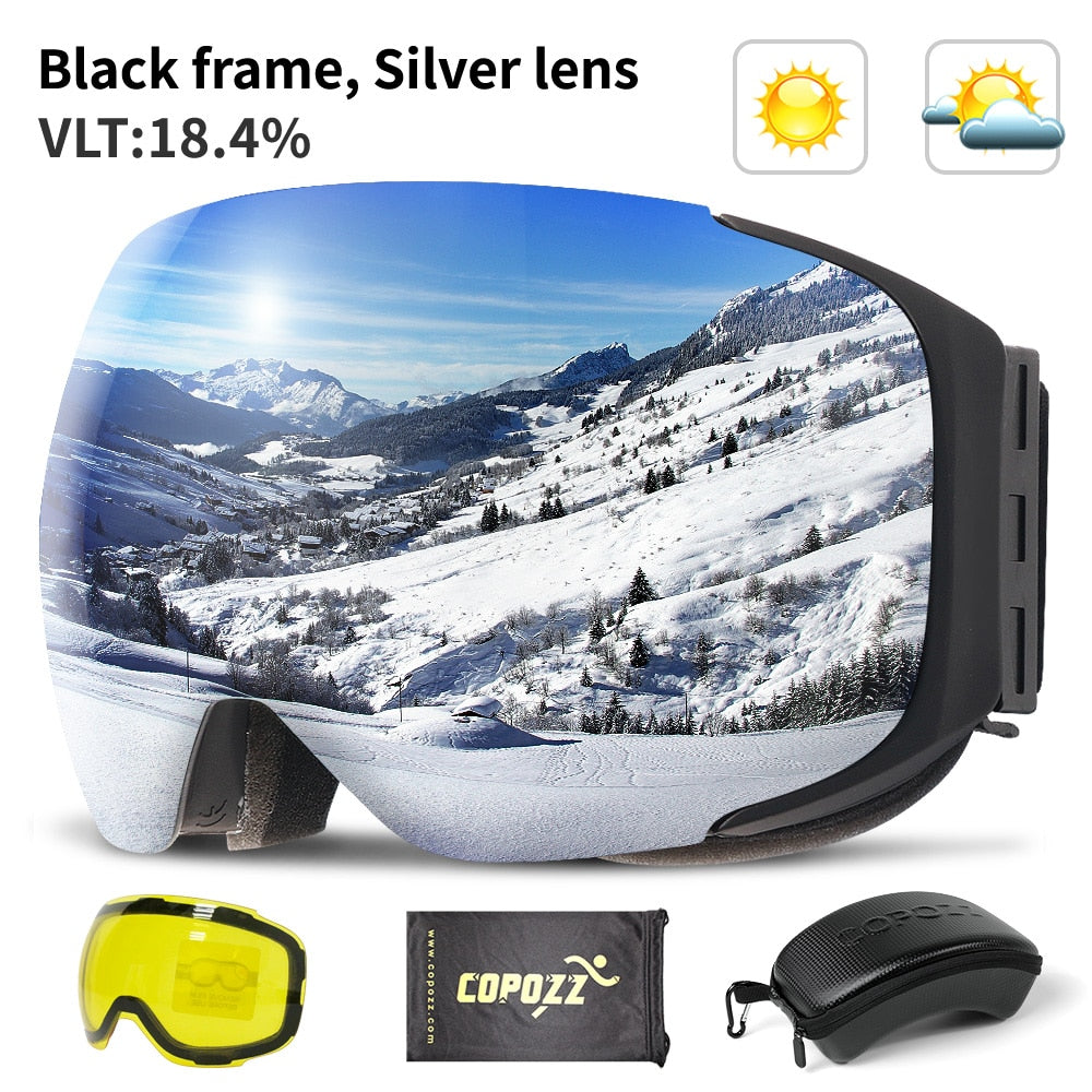 Magnetic UV Protection Anti-Fog Ski Goggles