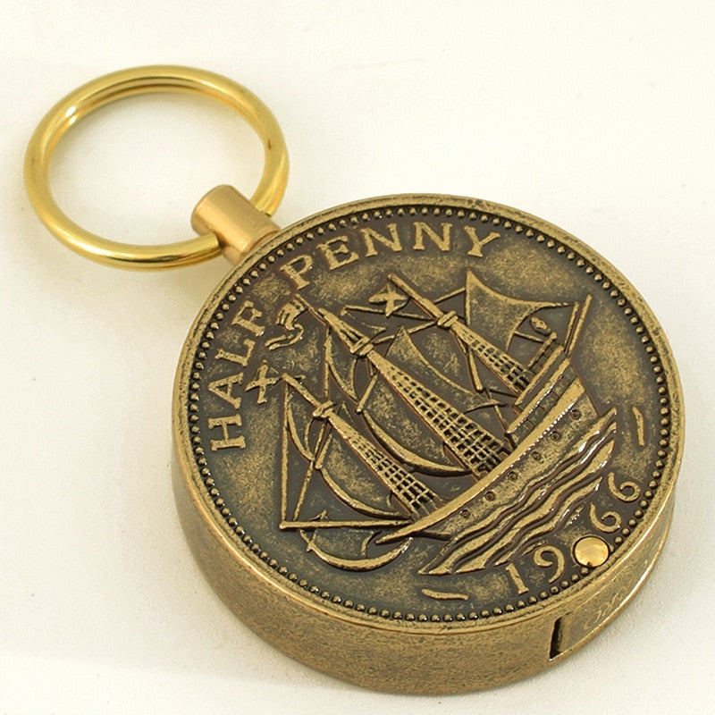 Coin Keychain Flame Kerosene Lighter - Image 1