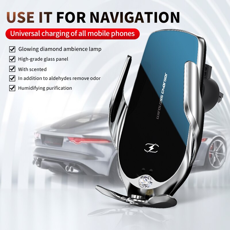 Smart Aromatherapy Wireless Charging Car Phone Holder - Image 3