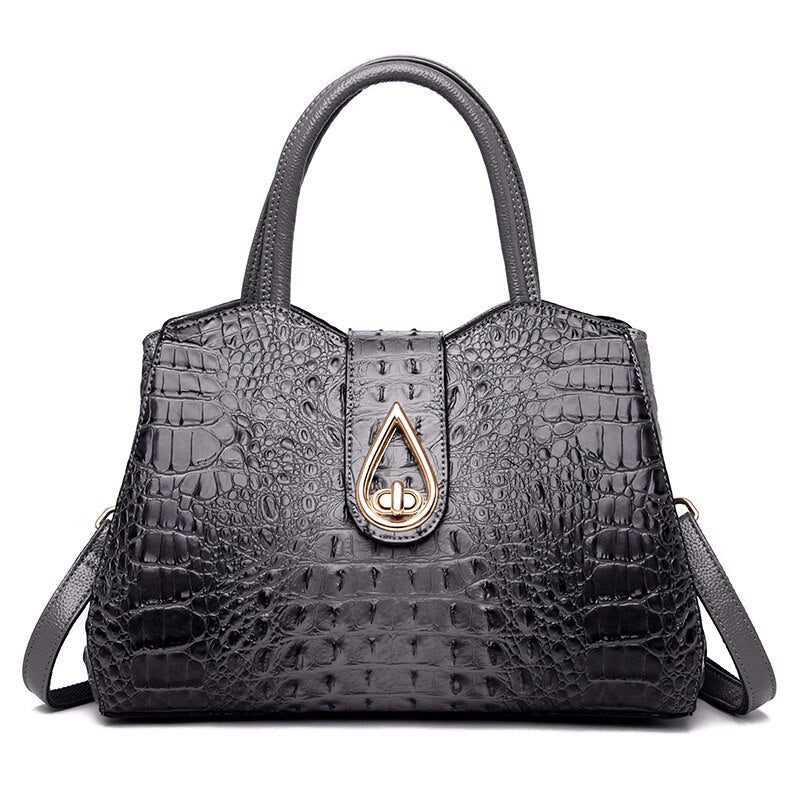 Elegant Crocodile Leather Fashion Handbag for Women - Image 13