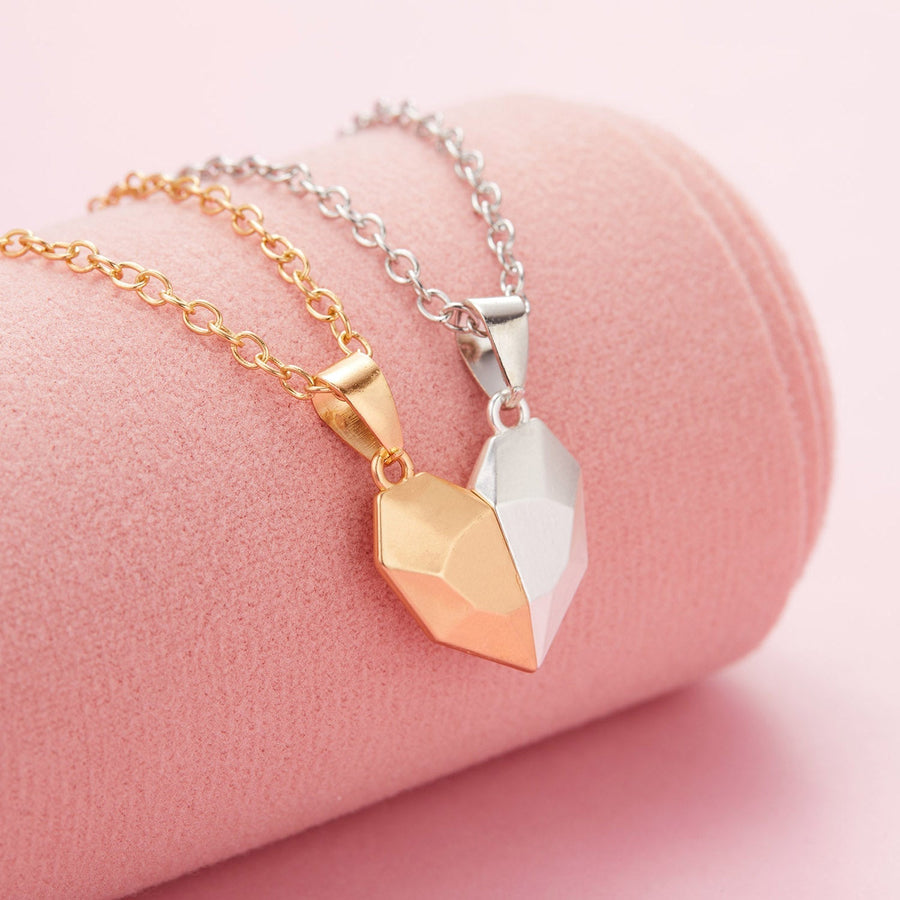 Magnetic Abstract Heart Couple's Necklace - Image 1