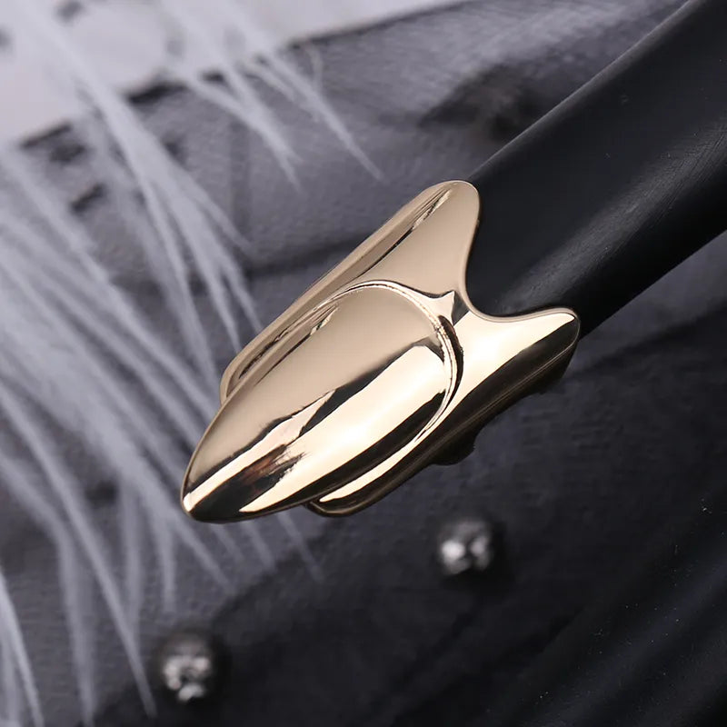 Elegant Fingertip Chic Gothic Slim Metal Nail Rings - Image 21