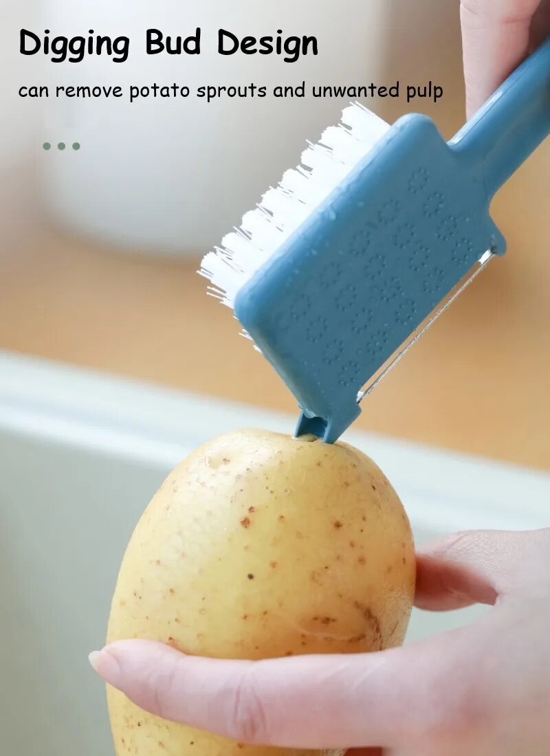 5in1 Stainless Steel Peeler Grater Kitchen Brush - Image 2