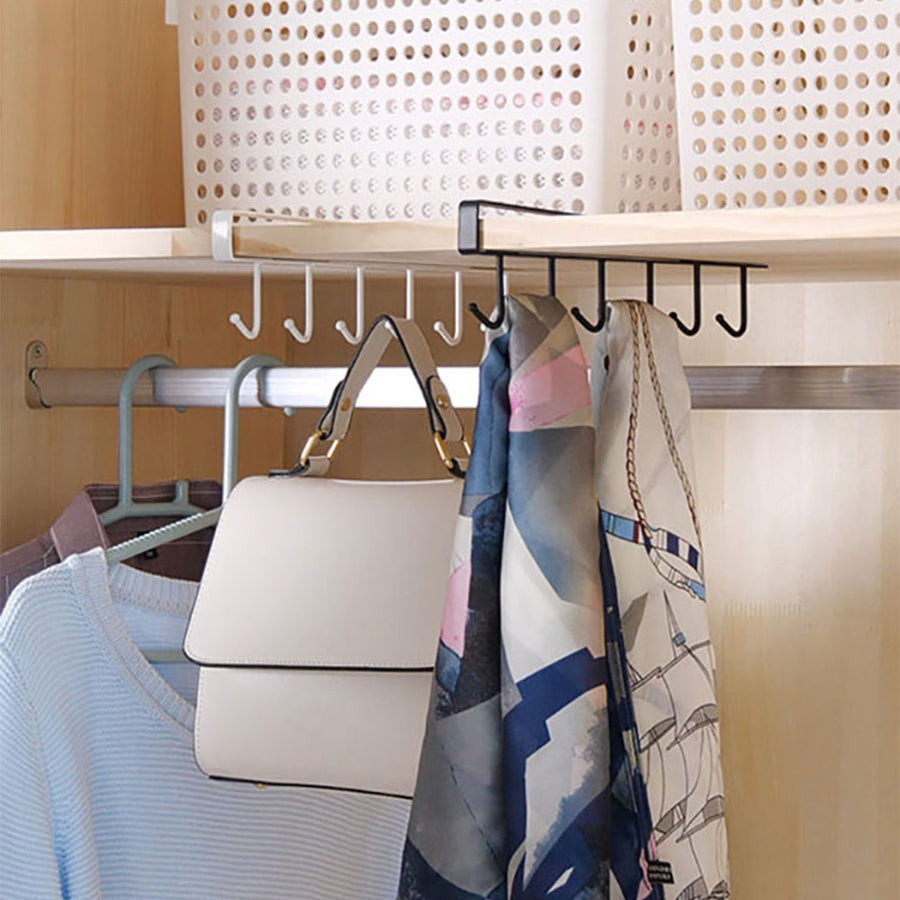 Kitchen Under Cabinet Organizer Hook Rack - Image 0