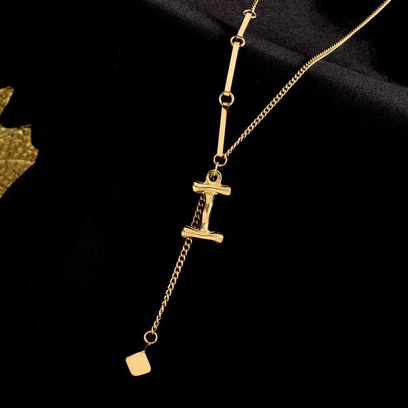 Charming Initials Letter Necklace - Image 30