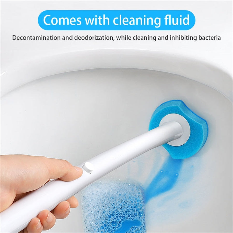 Long Handle Disposable Toilet Brush Set - Image 1