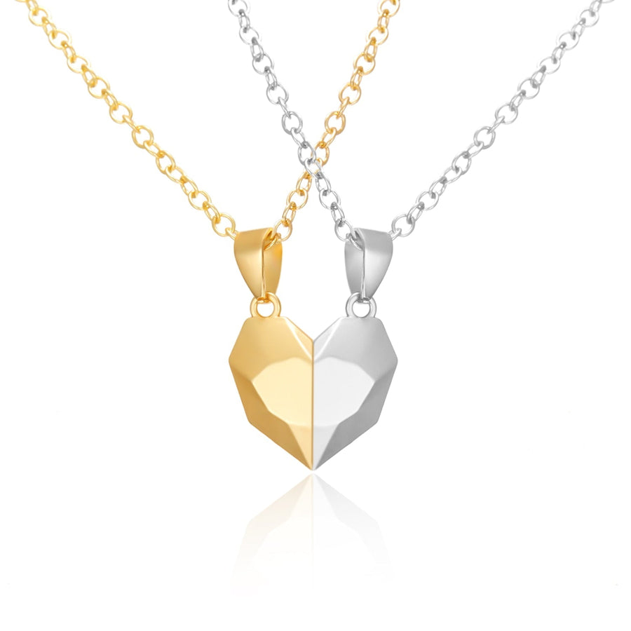 Magnetic Abstract Heart Couple's Necklace - Image 18