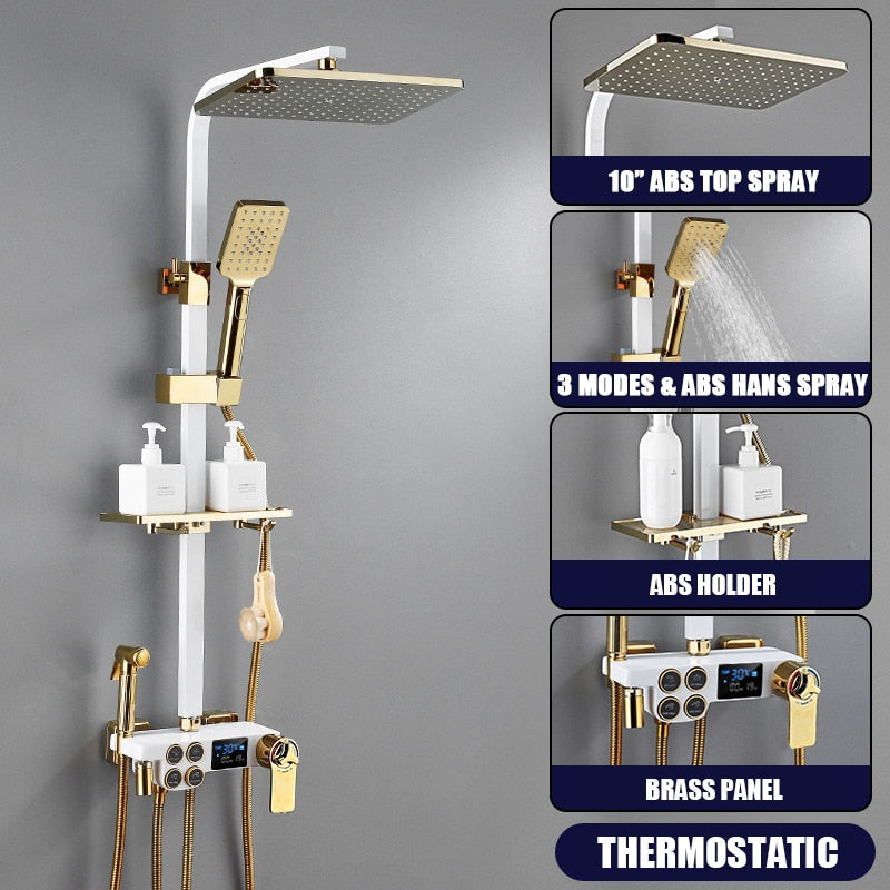 Elegant Digital Wall Mounted Smart Thermostatic Bath Faucet - Image 15