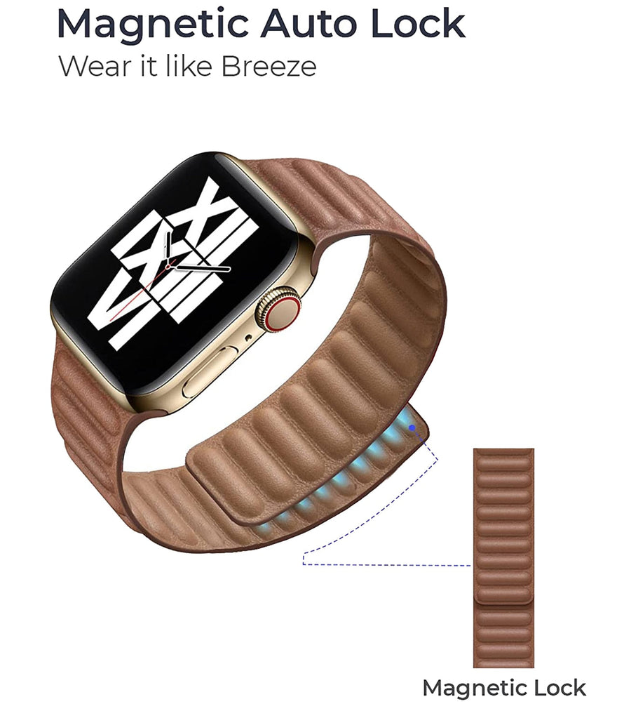 Magnetic Strap Leather Smart Watch Band - Image 2
