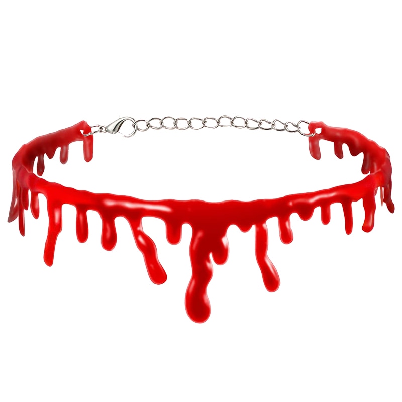 Fake Blood Drip Halloween Necklaces - Image 3