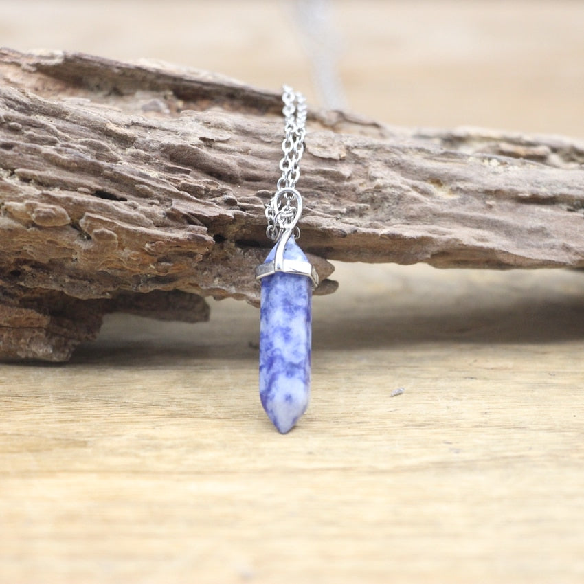 Hexagon Natural Stone Chakra Necklace - Image 6