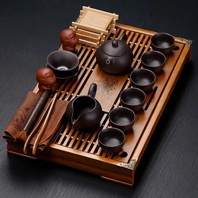 Vintage Time Chinese Style Tea Tray Set - Image 2