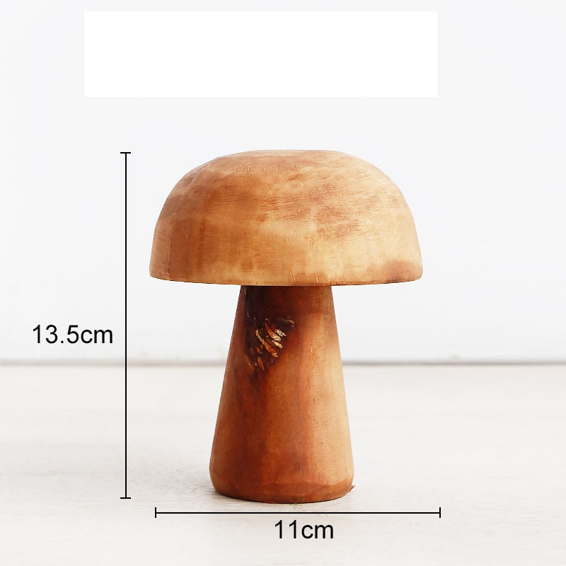 Mushroom Solid Wood Sculpture Home Decor - Image 9