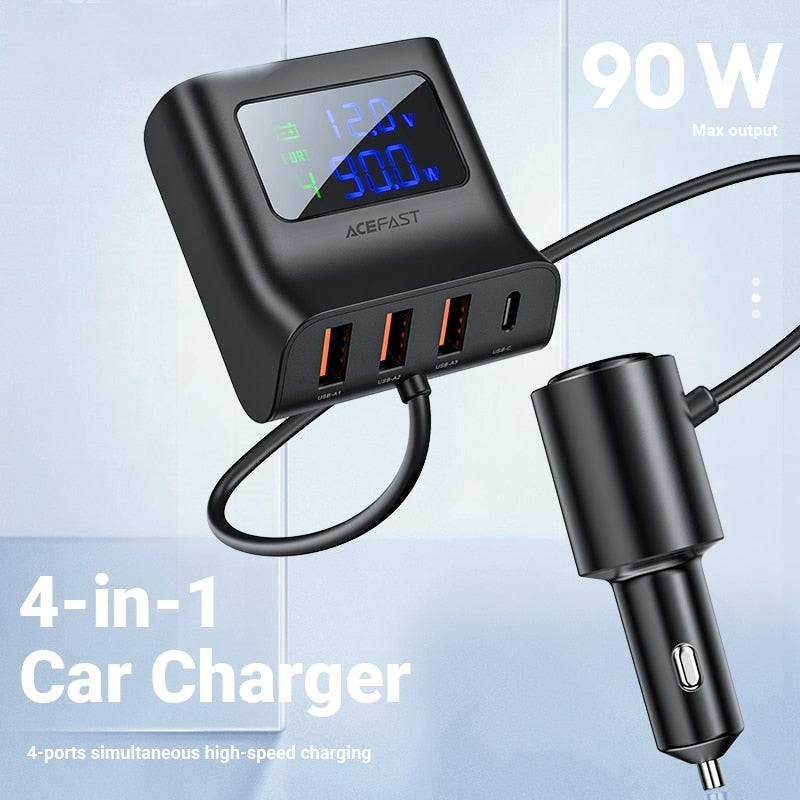 Car USB Splitter Fast Charging Station - Image 1
