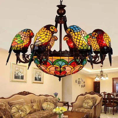 Antique Style Parrot Chandelier Lamp