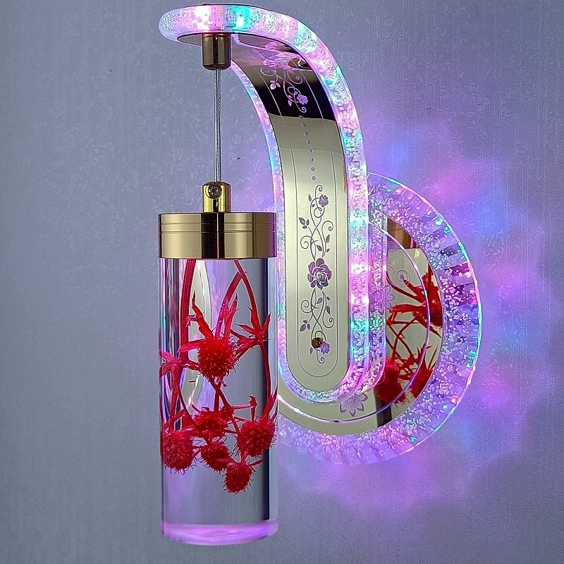 Elegant Crystal Flower Dimming Wall Lamp - Image 7
