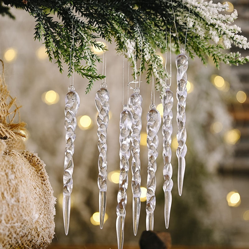 12Pcs Christmas Tree Decoration Artificial Icicles