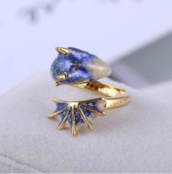 Dragon Inspired Adjustable Colorful Ring - Image 1