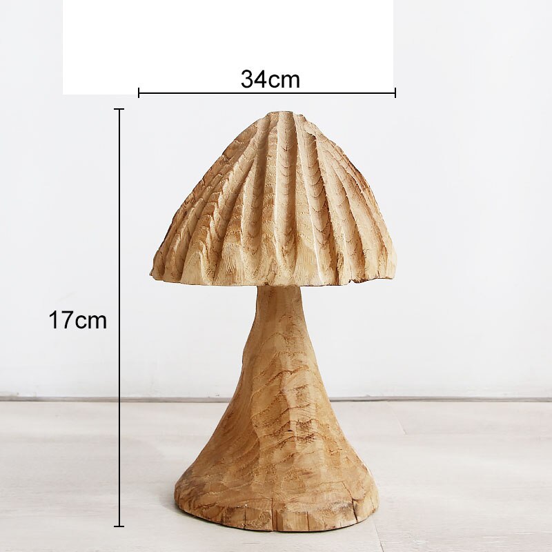 Mushroom Solid Wood Sculpture Home Decor - Image 12