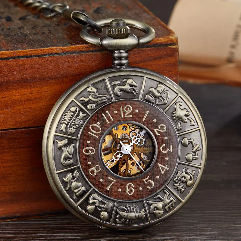 Retro Europe Rhythm Wood Pocket Watch - Image 8