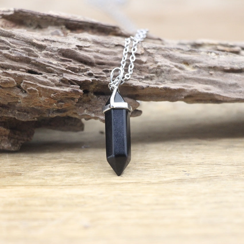 Hexagon Natural Stone Chakra Necklace - Image 8