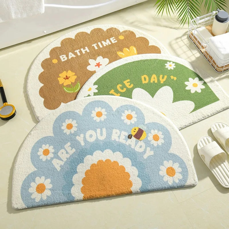 Floral Non-Slip Kawaii Doormats - Image 1