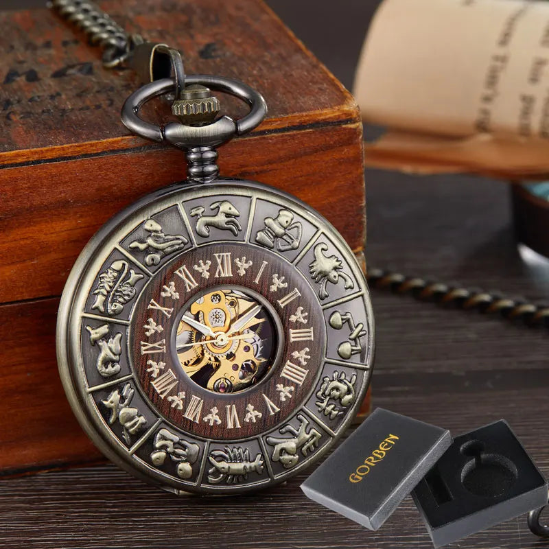 Retro Europe Rhythm Wood Pocket Watch - Image 7