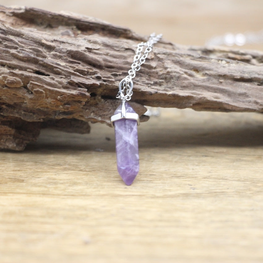 Hexagon Natural Stone Chakra Necklace - Image 11