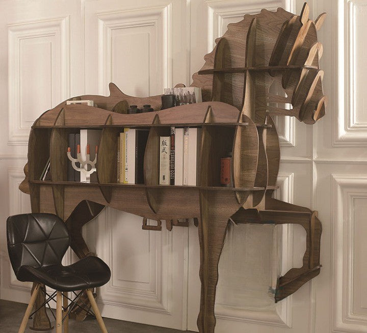 Horse-Shaped Wooden Decorative Bookshelf - Image 2