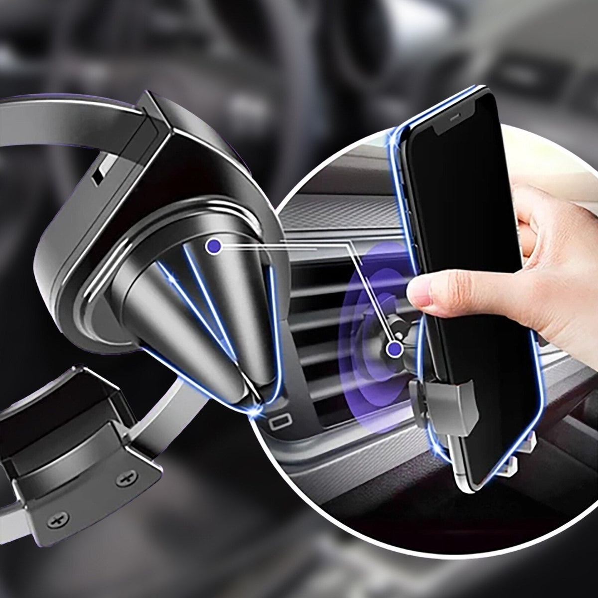 Air Vent Gravity Ring Car Phone Holder