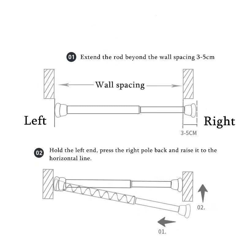 Punch-Free Adjustable Curtain Hanging Rod