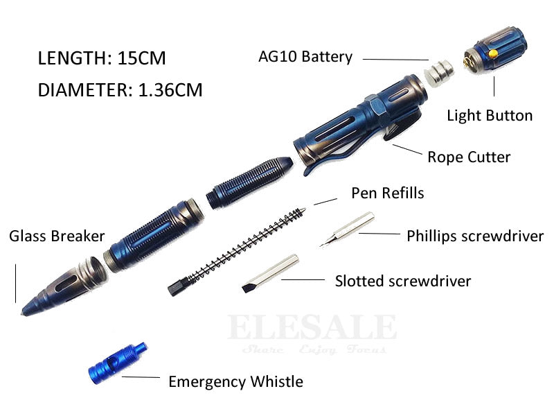 7in1 MultiFunctional Camping Pen Tool - Image 3
