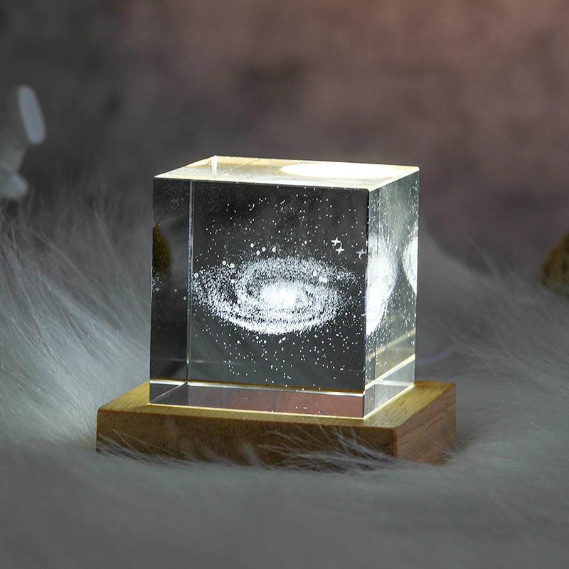 3D Crystal Cube Moon Nightlight - Image 3