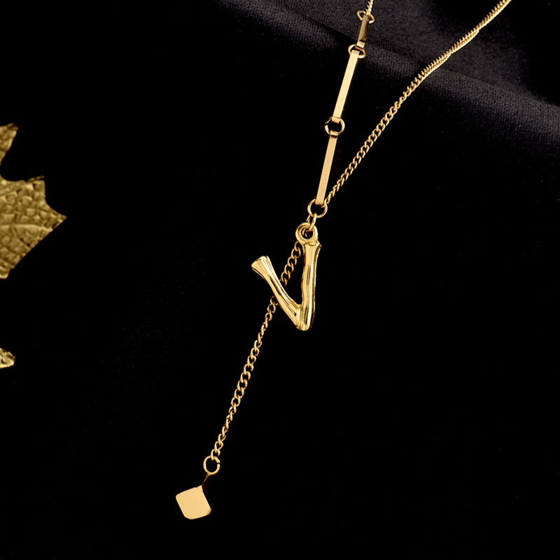 Charming Initials Letter Necklace - Image 29