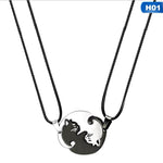 Yin Yang Cat Couple Necklace