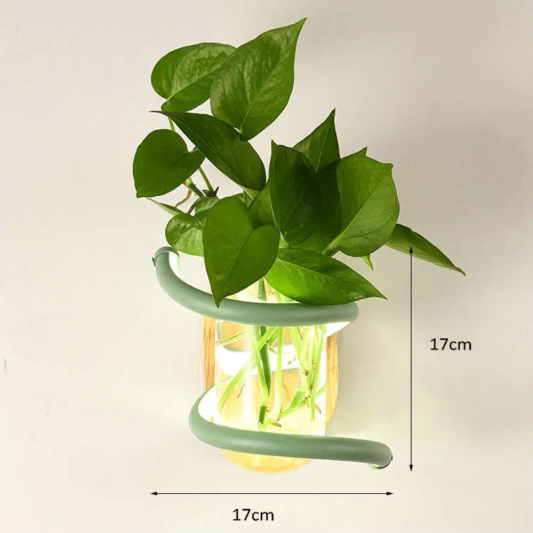 Nordic Unique Wooden Outdoor Wall Vase Lamp - Image 7