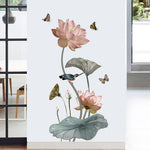 Modern Blossom Lotus Self-Adhesive Wall Sticker