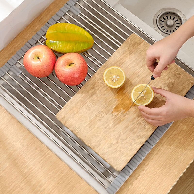 Foldable Stainless Steel Dish Drying Rack - Image 1