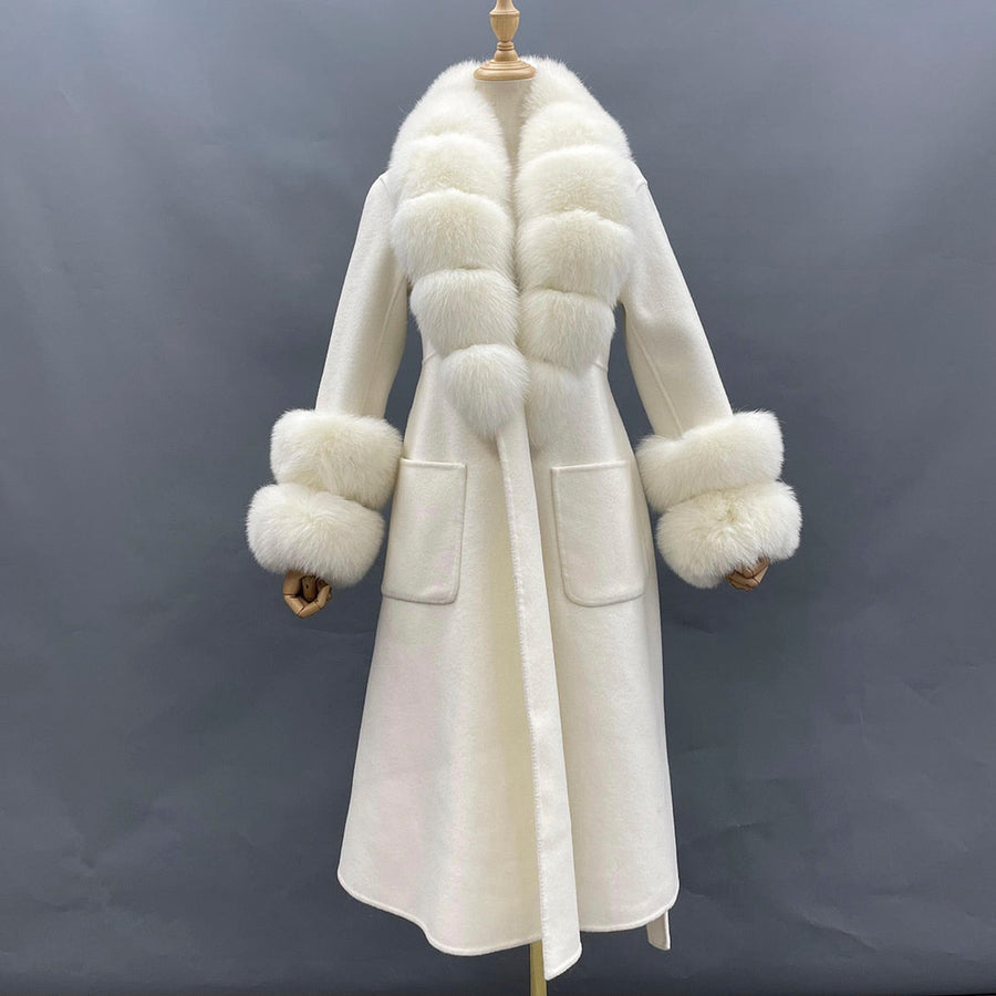 Classy Ladies Collar Cuff Long Coat - Image 9