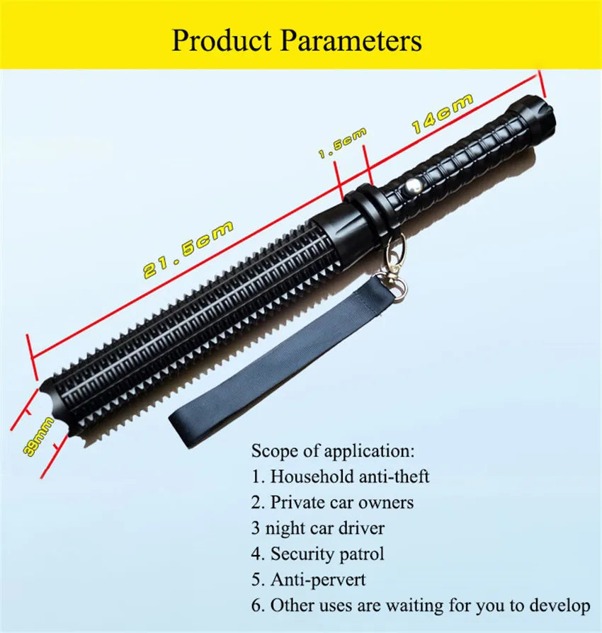 Tactical Rechargeable Flashlight Telescopic Self Defense Stick - Image 6