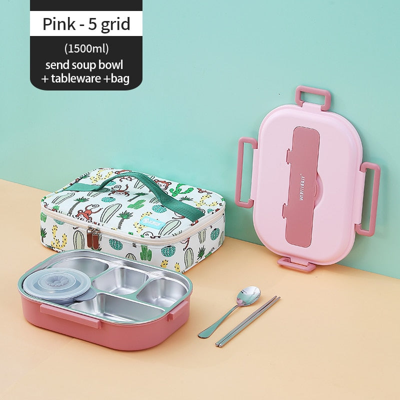 Stainless Steel Multi Compartment Kids Lunch Box - Image 14