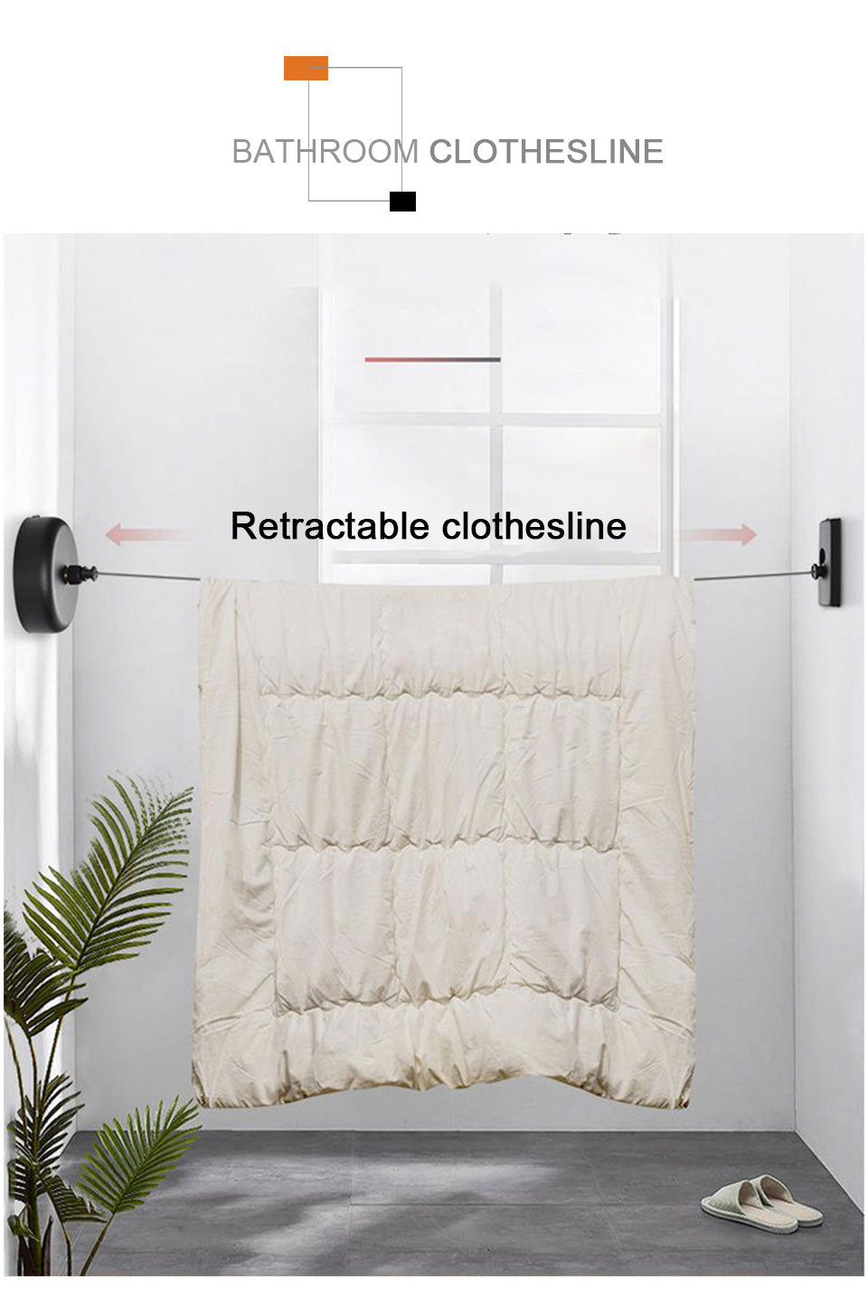 Portable Retractable Laundry Drying Rack Rope