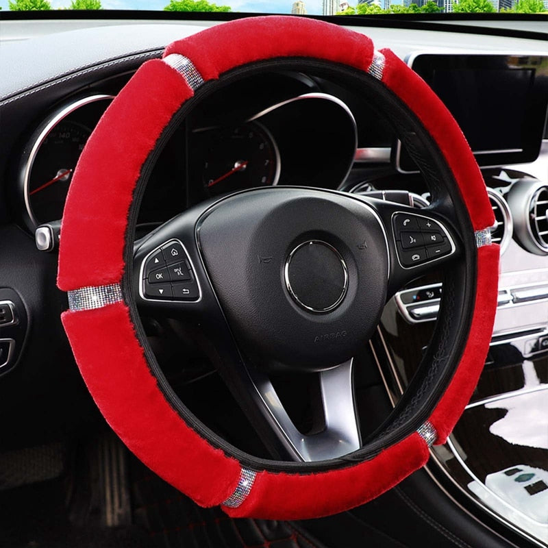 Cozy Car Plush Wheel Cover