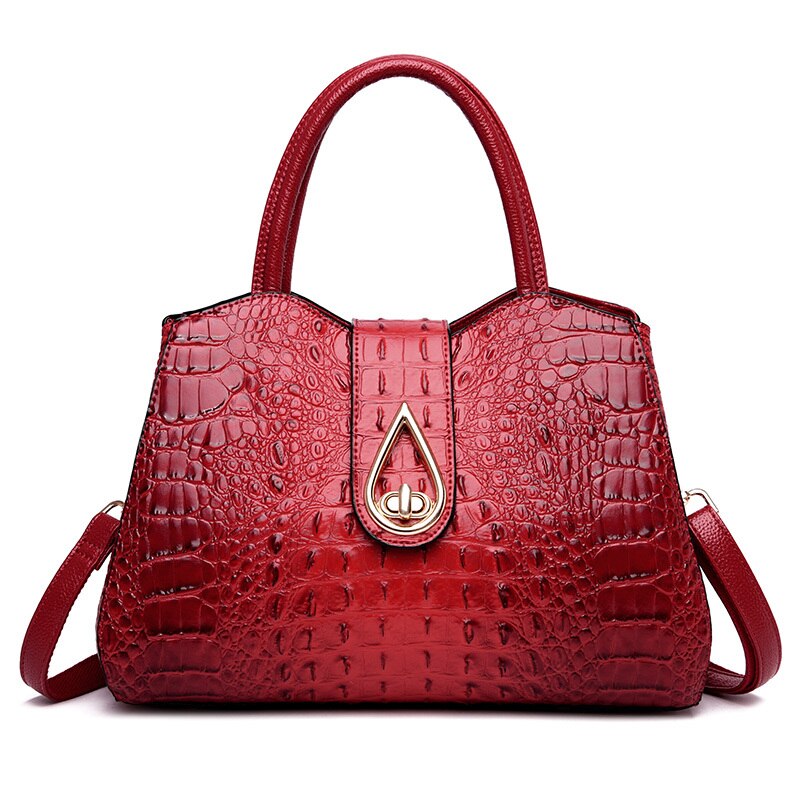 Elegant Crocodile Leather Fashion Handbag for Women - Image 12