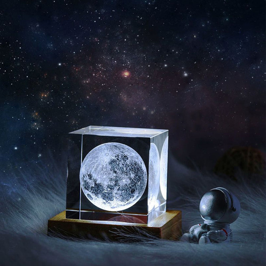 3D Crystal Cube Moon Nightlight - Image 6