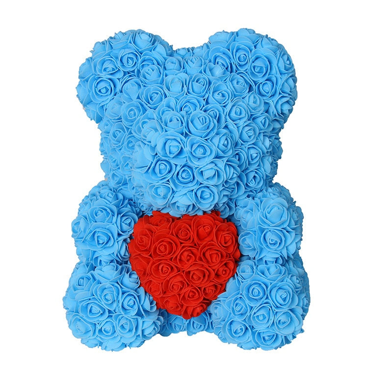 Artificial Rose Flowers Teddy Bear - Image 6