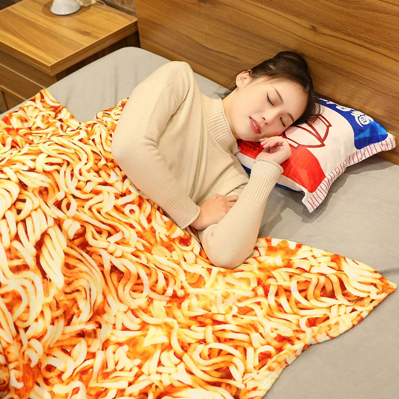 Comfort Food Noodle Snuggle Throw Blanket - Image 0