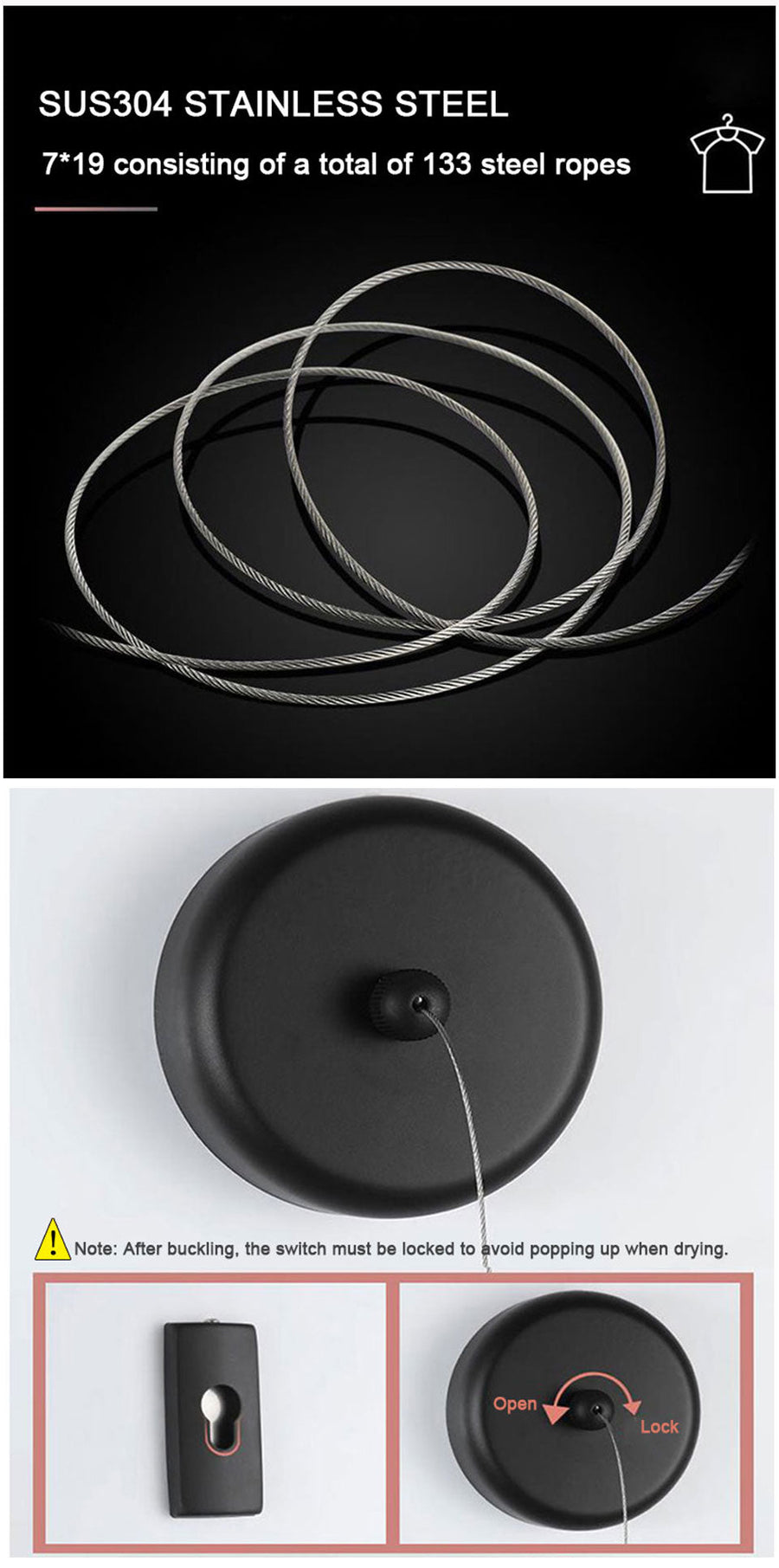 Portable Retractable Laundry Drying Rack Rope - Image 8